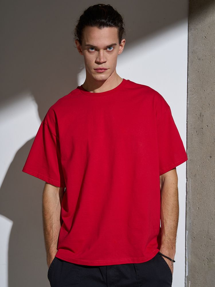 Футболка Oversize Premium, красная, размер XXL