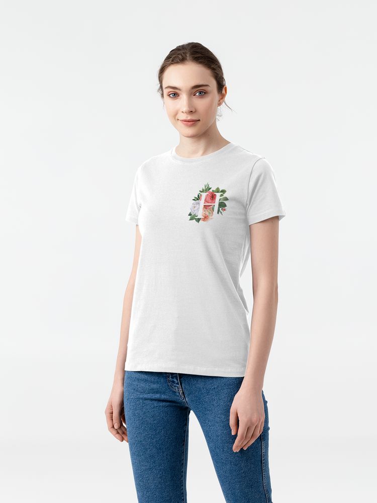 Футболка женская «Цветочная азбука: Н» с логотипом CoolColor | Print Logo