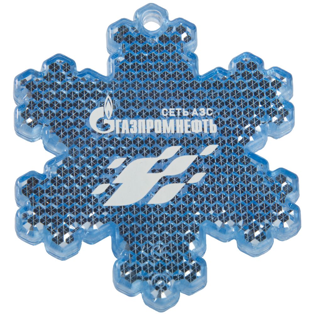 Пешеходный светоотражатель «Снежинка» — пример нанесения логотипа (Coreflect) | Print Logo