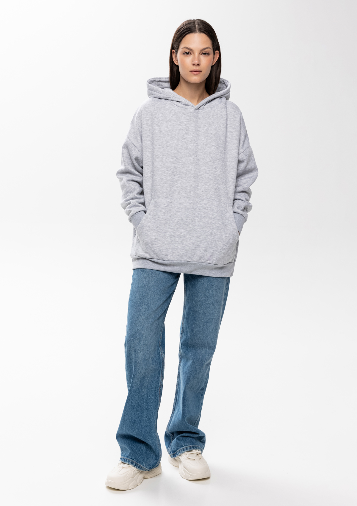 Худи унисекс STAN оверсайз интерсофт 320, 69, Серый меланж,  (50/60)  (56/XXXL)