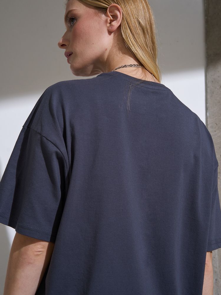 Футболка Oversize Premium, темно-серая (антрацит), размер XL
