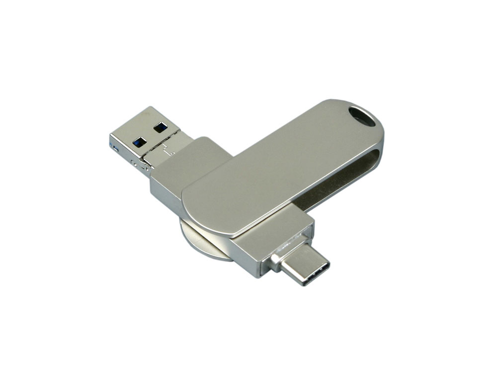 USB 3.0-флешка на 128 Гб для айфона 3 в 1 с логотипом  | Print Logo