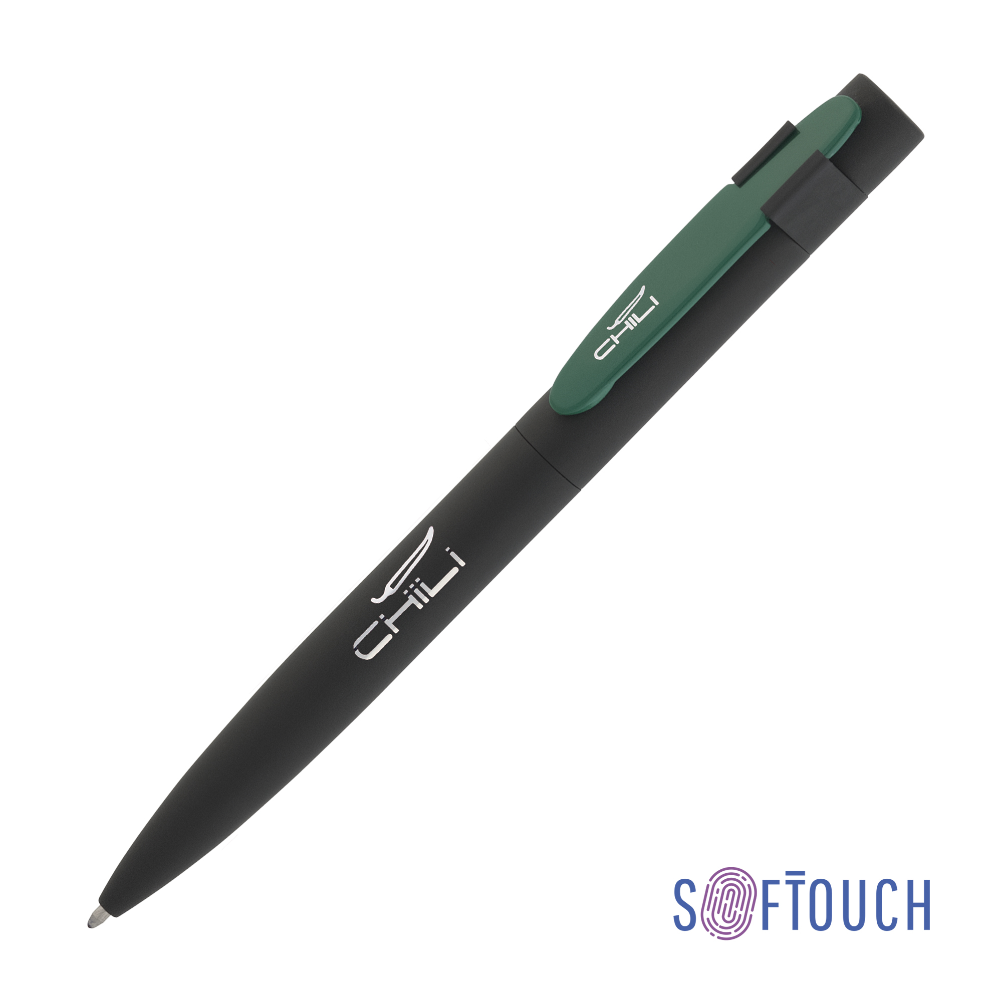 Ручка шариковая "Lip", покрытие soft touch, черный с фуксией