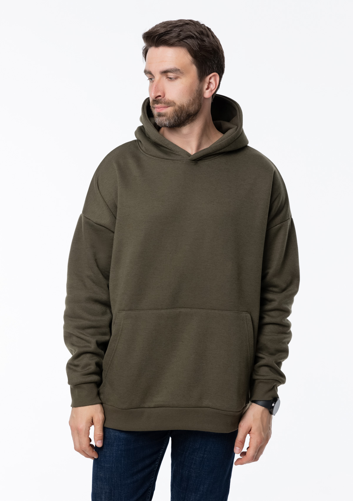 Худи унисекс STAN оверсайз интерсофт 320, 69, Оливковый хаки,  (36)  (54/XXL)