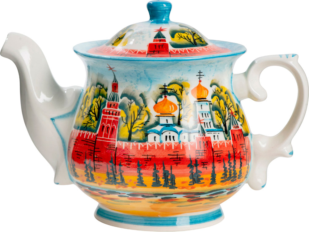 Набор Зимняя сказка: кукла на чайник, чайник заварной с росписью, , чай травяной
