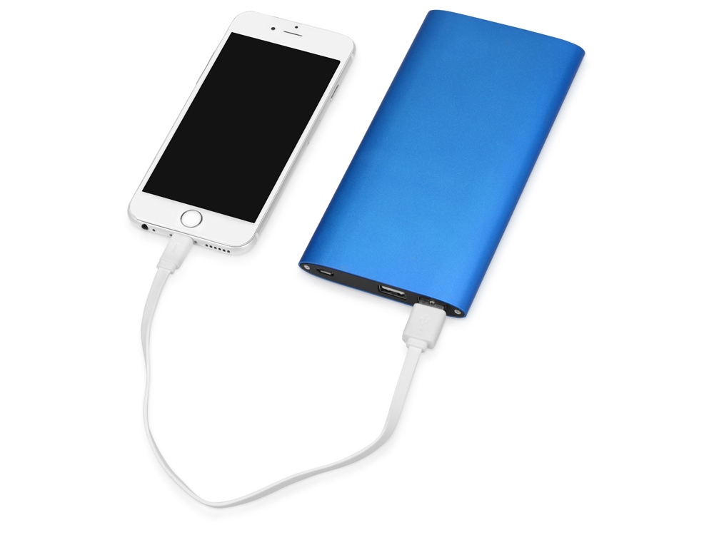 Портативное зарядное устройство Джет с 2-мя USB-портами, 8000 mAh, синий