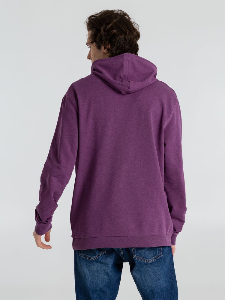 Толстовка с капюшоном унисекс Hoodie, фиолетовый меланж, размер S