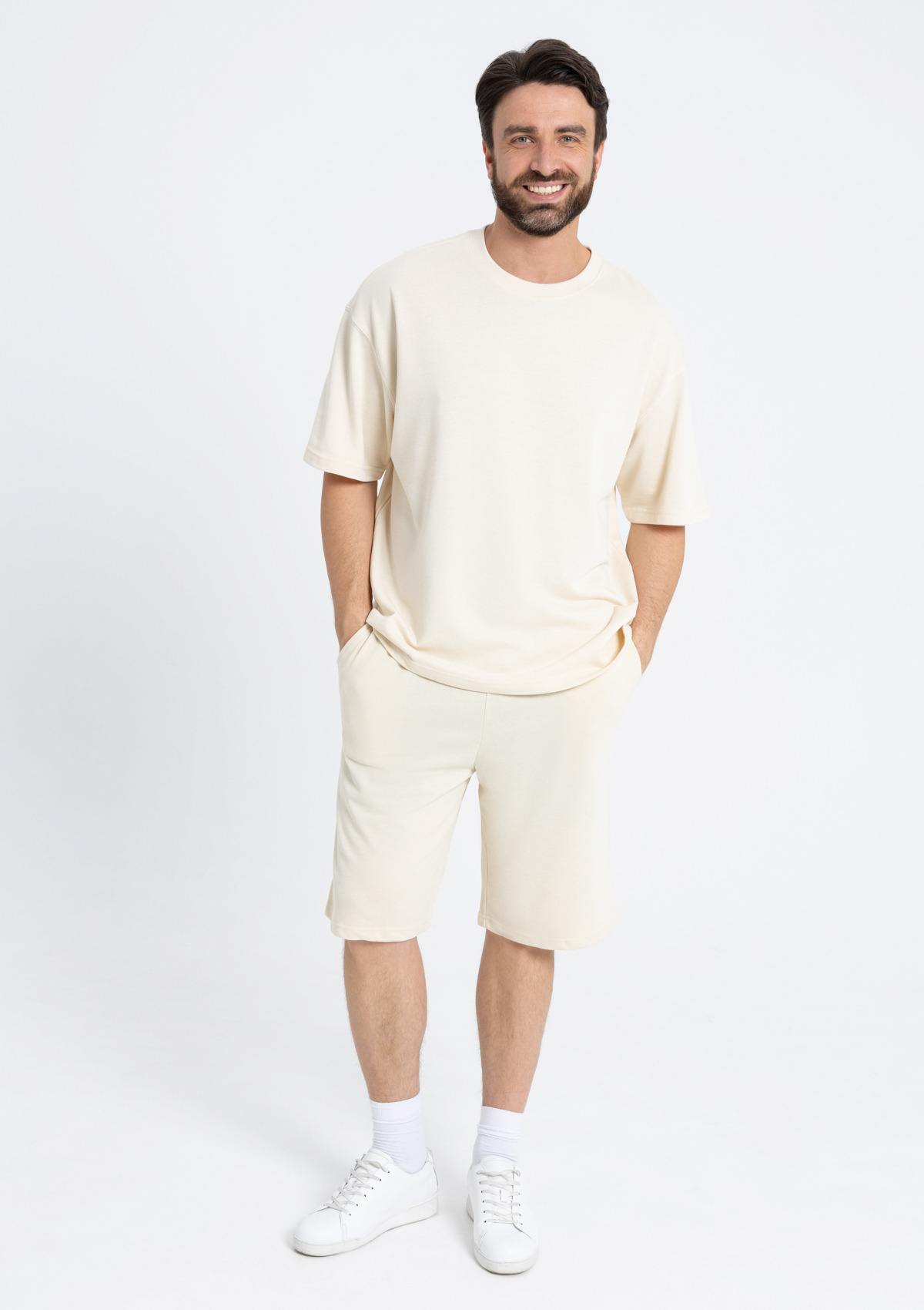 Свитшот унисекс STAN футер без начёса, 350, 96, Молочный,  (11)  (44/XS)