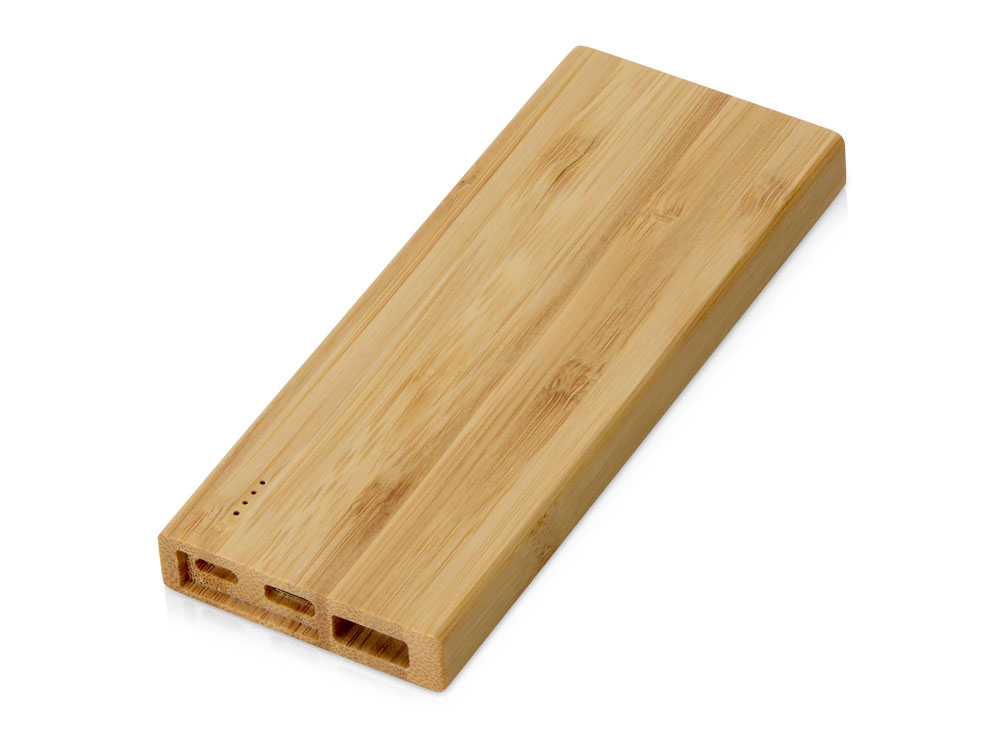 Внешний аккумулятор из бамбука Bamboo, 5000 mAh с логотипом  | Print Logo