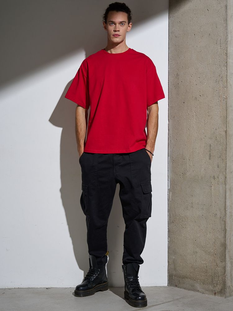 Футболка Oversize Premium, красная, размер XXL