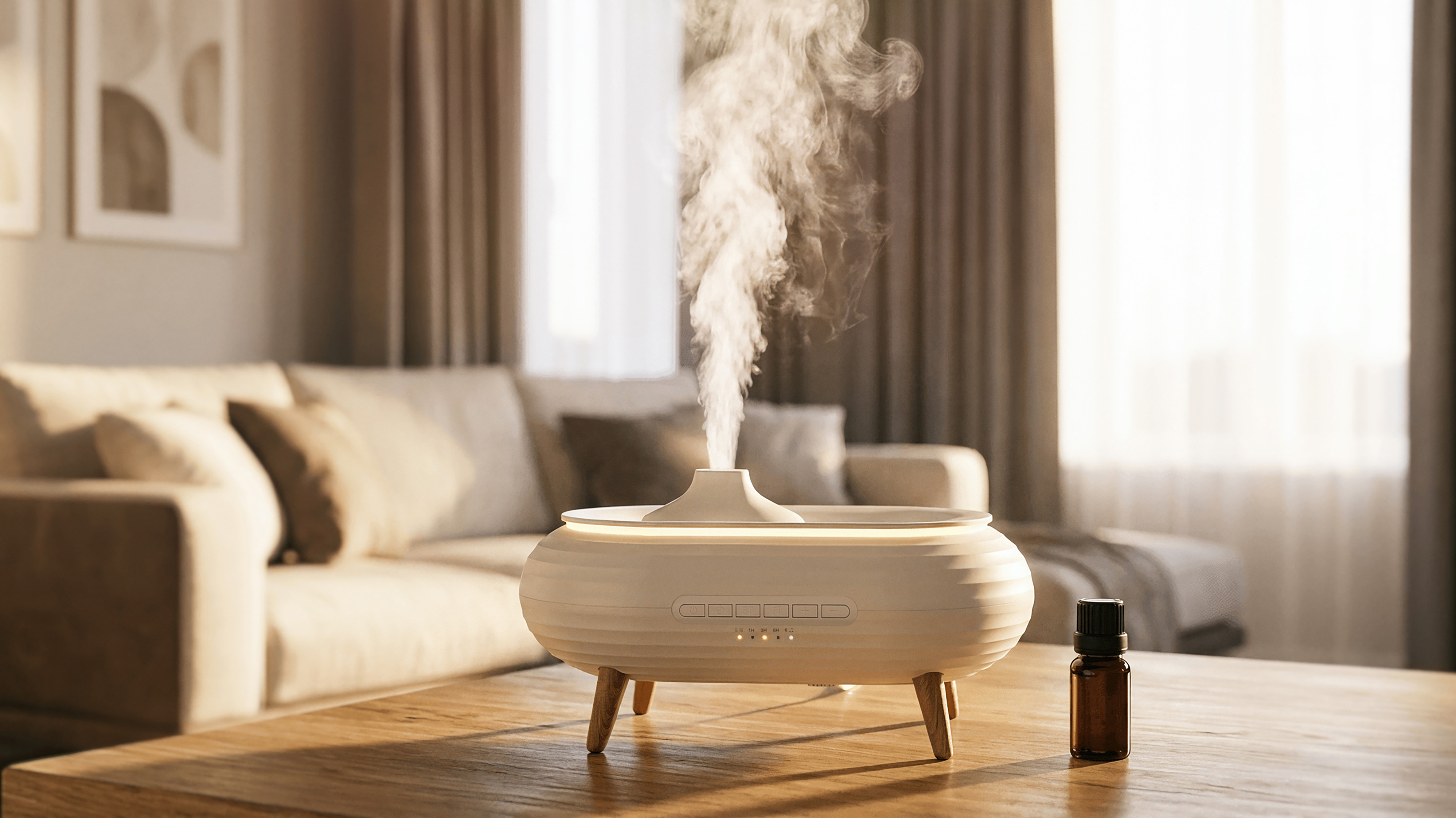Увлажнитель воздуха "Smart Air" с bluetooth-колонкой, мелодиями и релаксирующими шумами, с подсветкой и ароматизатором, белый