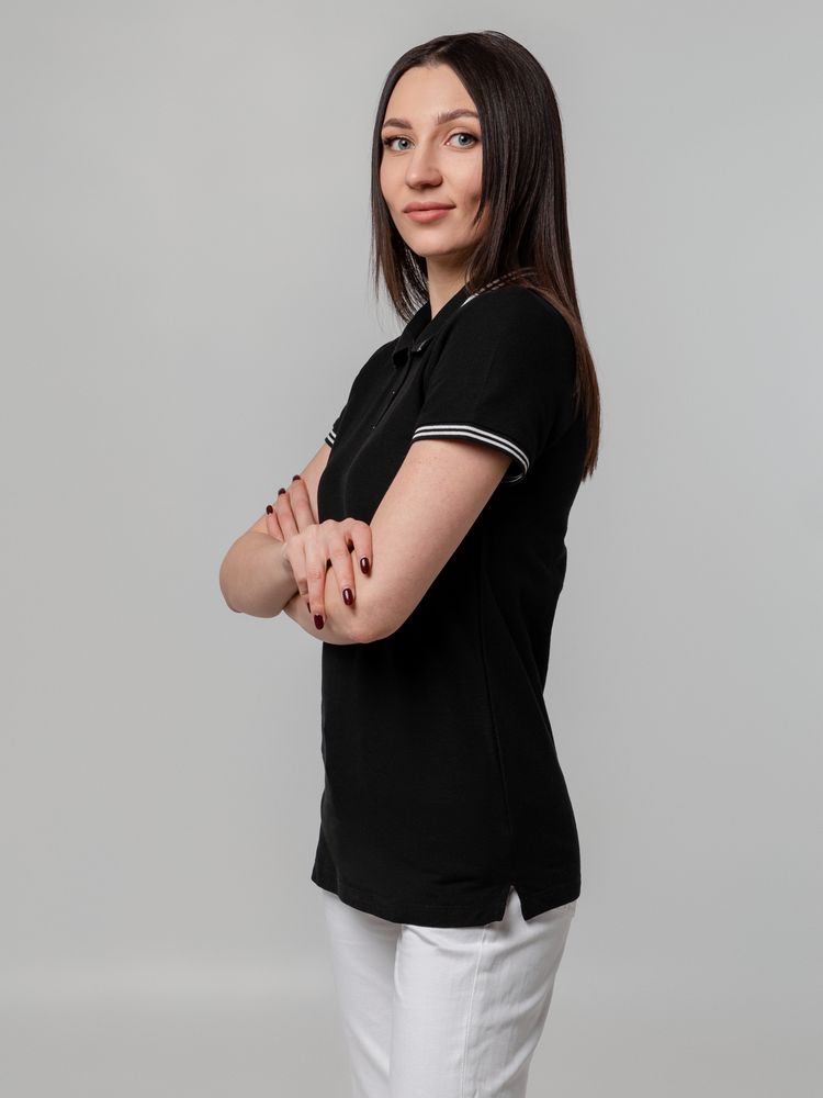 Рубашка поло женская Virma Stripes Lady, черная, размер M