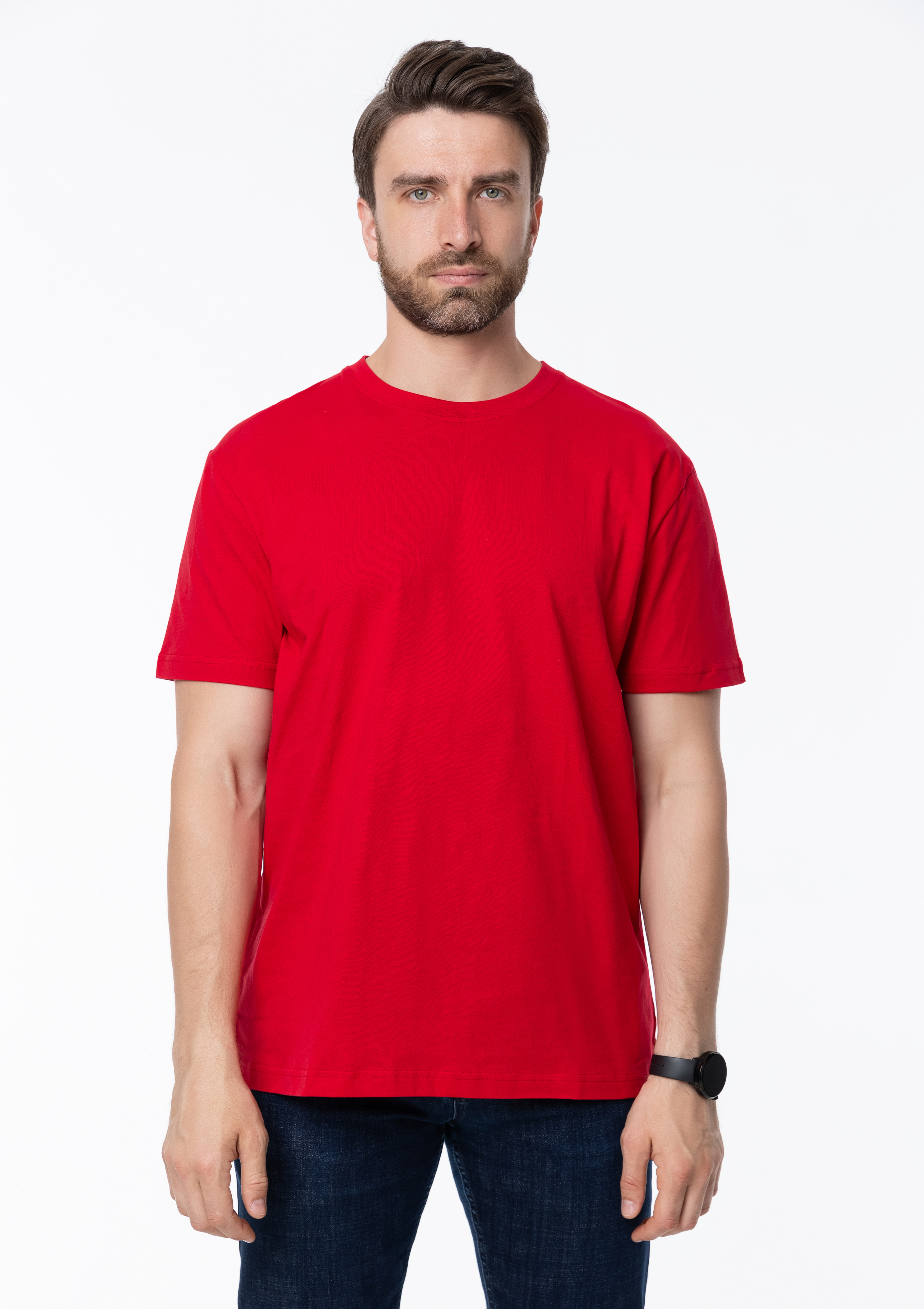 Футболка унисекс STAN, хлопок 150, 51, Красный,  (14)  (54/XXL)