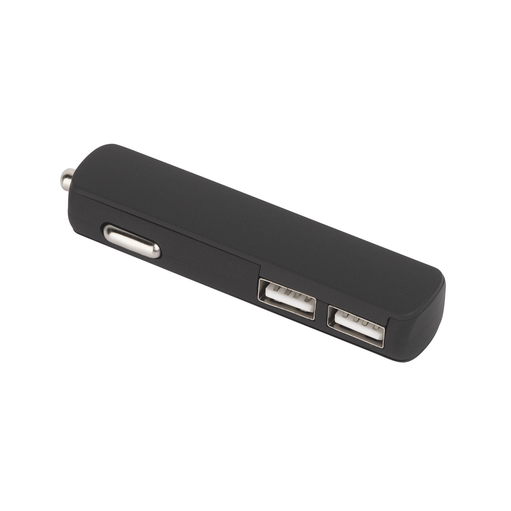 Автомобильное зарядное устройство "Slam" с 2-мя разъёмами USB, покрытие soft touch фото на сайте Print Logo.