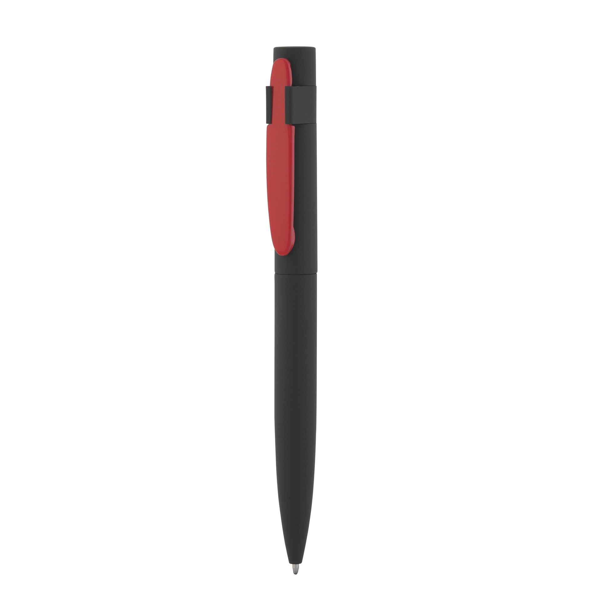 Ручка шариковая "Lip", покрытие soft touch, черный с фуксией