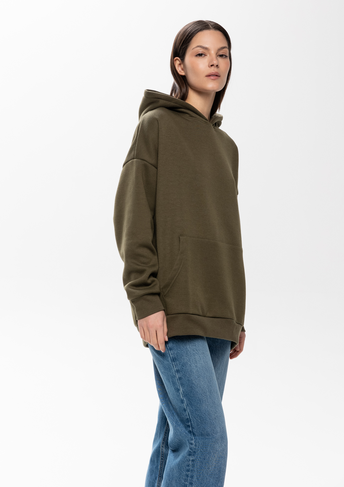Худи унисекс STAN оверсайз интерсофт 320, 69, Оливковый хаки,  (36)  (54/XXL)