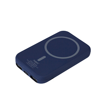 Внешний аккумулятор с беспроводной зарядкой Ultima Wireless Magnetic 5000 mAh, белый с логотипом Portobello Внешние Аккумуляторы | Print Logo