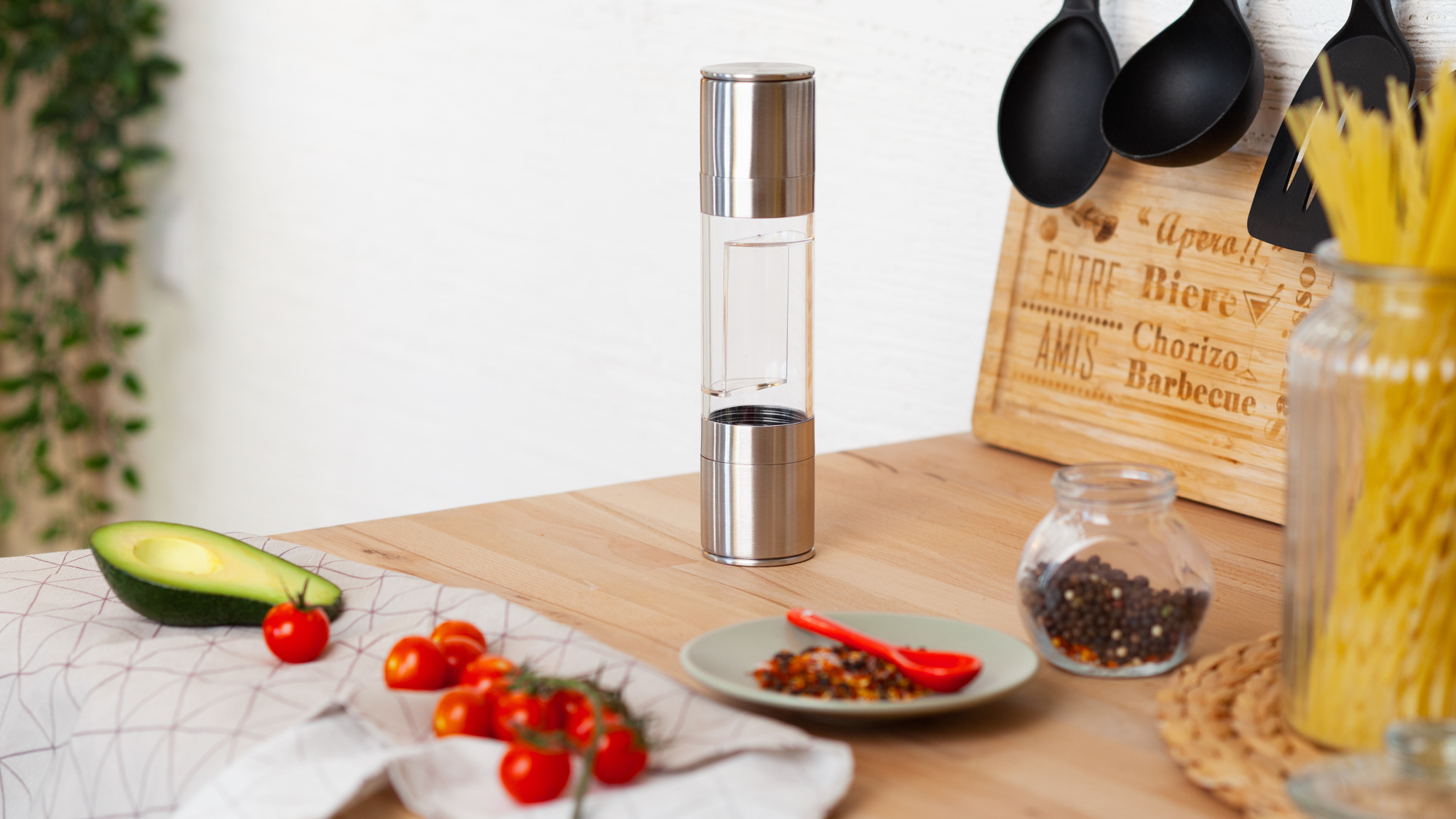 Мельница для специй "Spice flip" двойная, серебристый