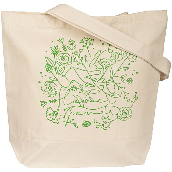 Холщовая сумка Flower Power с логотипом CoolColor | Print Logo