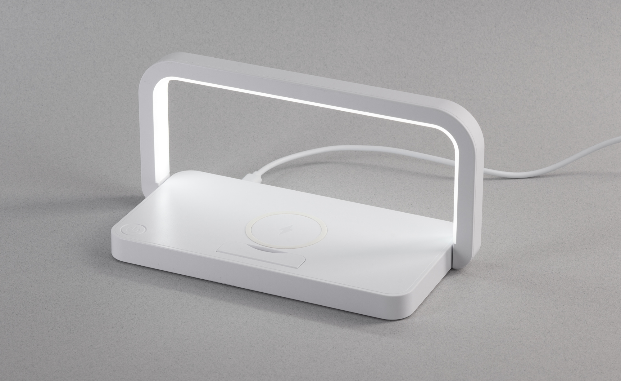Лампа складная "Smart Light" с беспроводным (10W) зарядным устройством и подставкой для смартфона фото на сайте Print Logo.